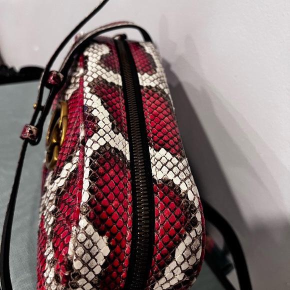 Gucci GG Marmont Python Crossbody/Shoulder Adjustable Bag - Picture 6 of 8